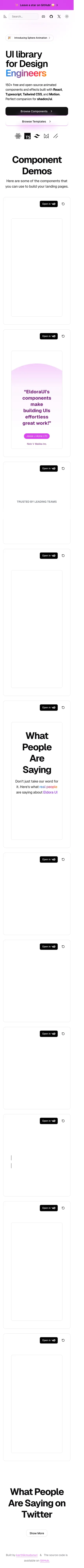 Eldora UI preview